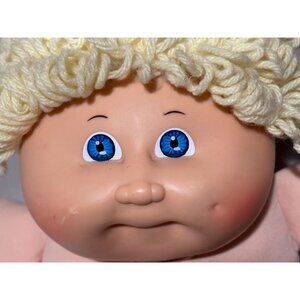 CPK Girl Doll Lemon Loops Hair Large Blue Eyes Left Dimple Undressed "78 Easter
